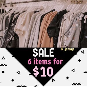 6 items for $10 🛍👗👕👚👖🧥